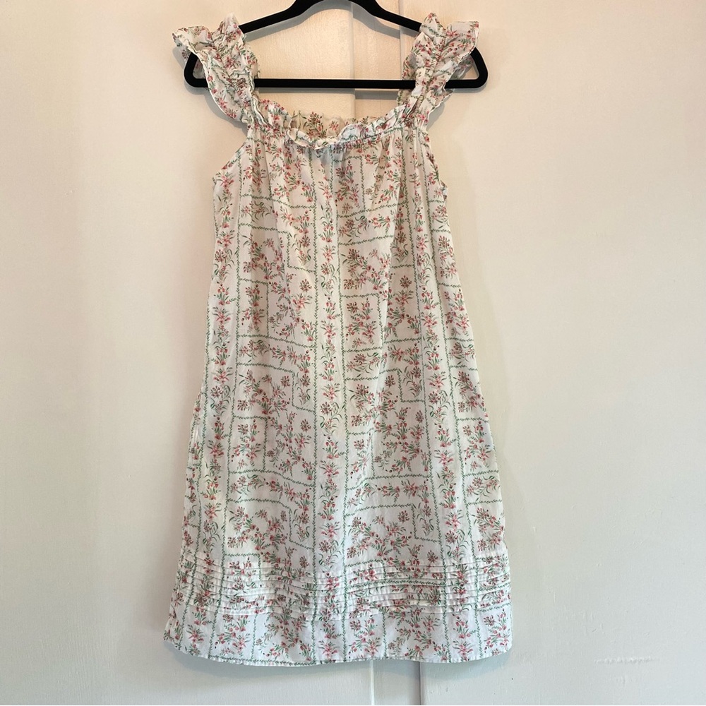 Joie Nightgown Organic Soft Romantic Lightweight Cotton Floral Sundress Bride  S
